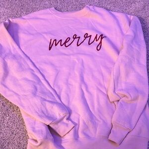 Merry Sweatshirt in Cream and Red